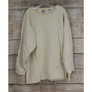 VINTAGE Fast Mens Size Large Crew Neck Oversize Pullover Sweatshirt Ivory Cream